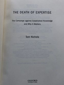 The Death Of Expertise By Tom Nichols