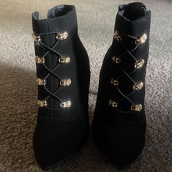 Black And Gold Booties