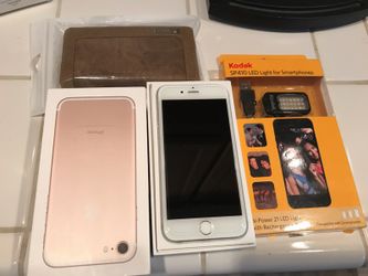 iPhone 6 64 GB leather case and a light for smart phones