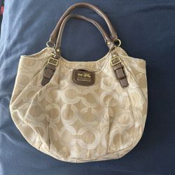 COACH Madison Abigail Lurex Op Art Signature Shoulder Bag Purse