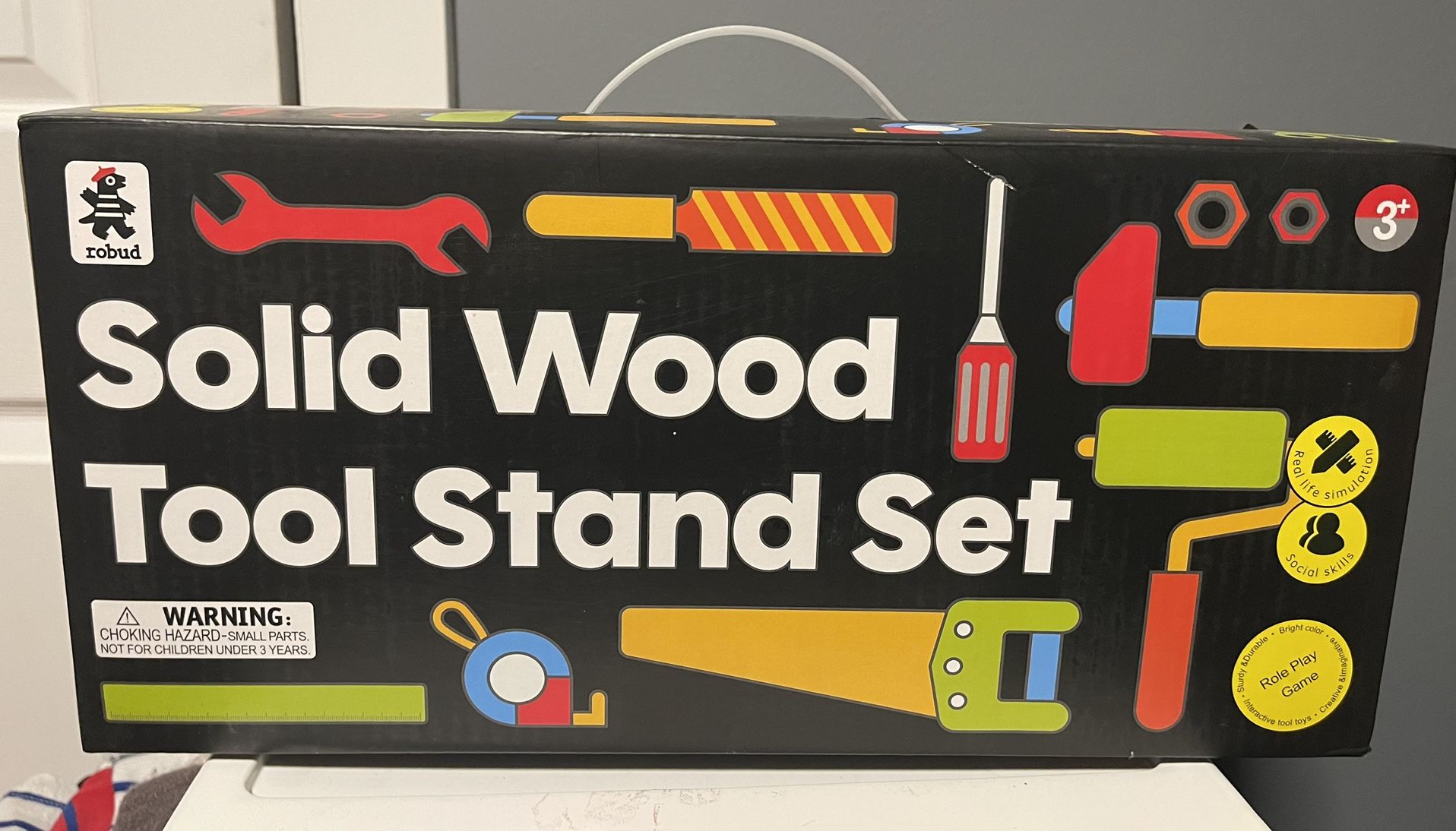 Toddler Solid Wood Tool Stand Set