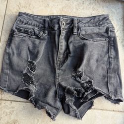 Hot Topic Blackheart Black Distressed Shorts Juniors Size 0