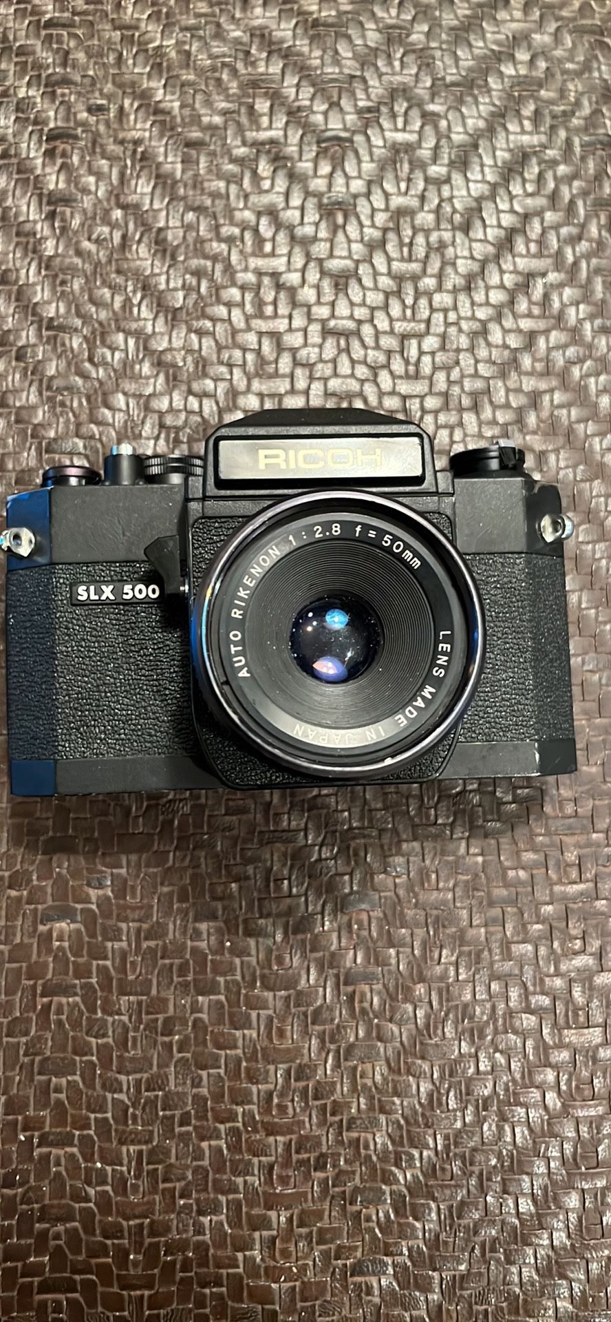 Ricoh SLX 500 Vintage SLR 35mm Camera Auto Rikenon 1:2 F=50mm Black