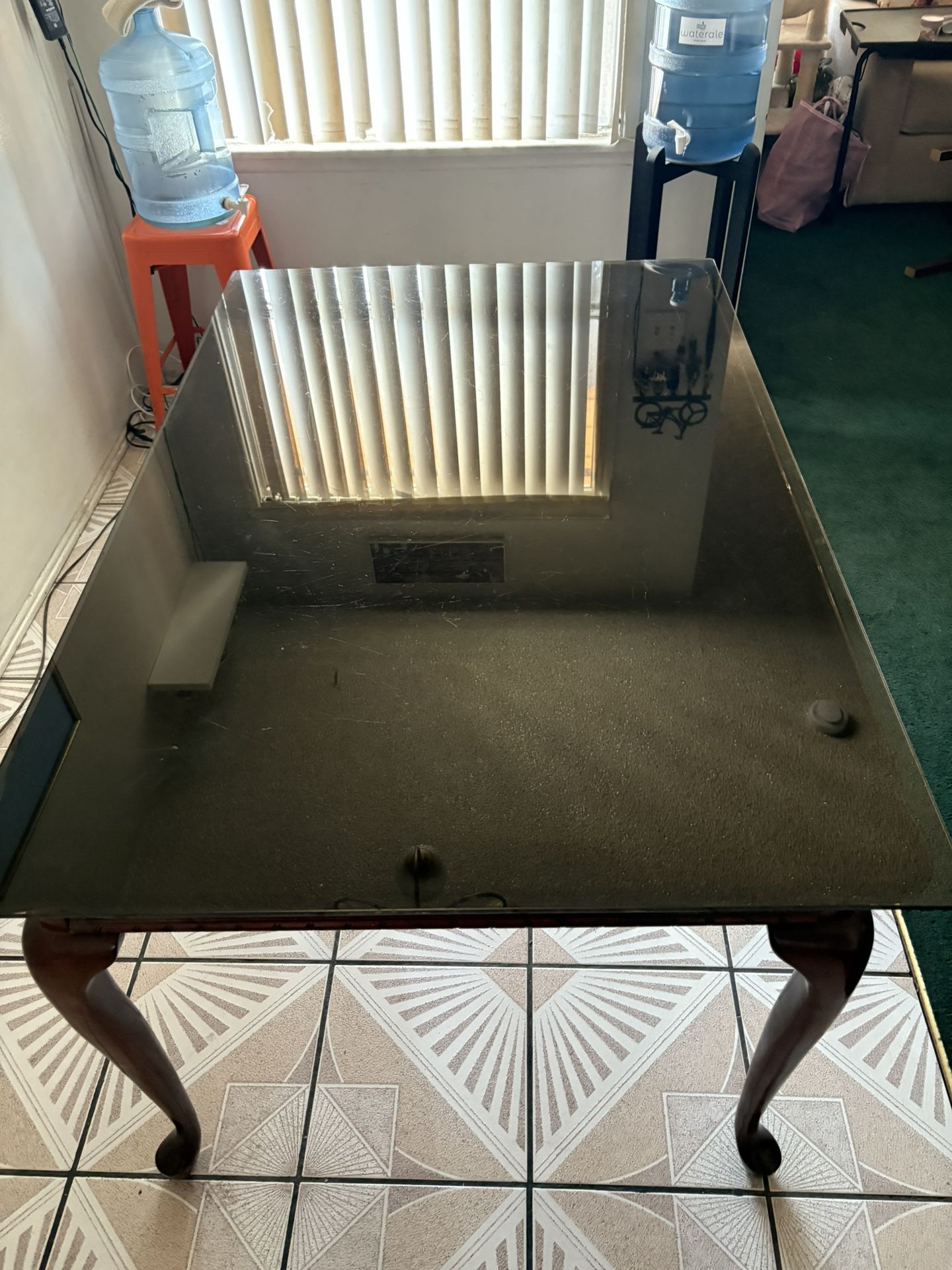 Dinning Table with glass top and 4 Chairs