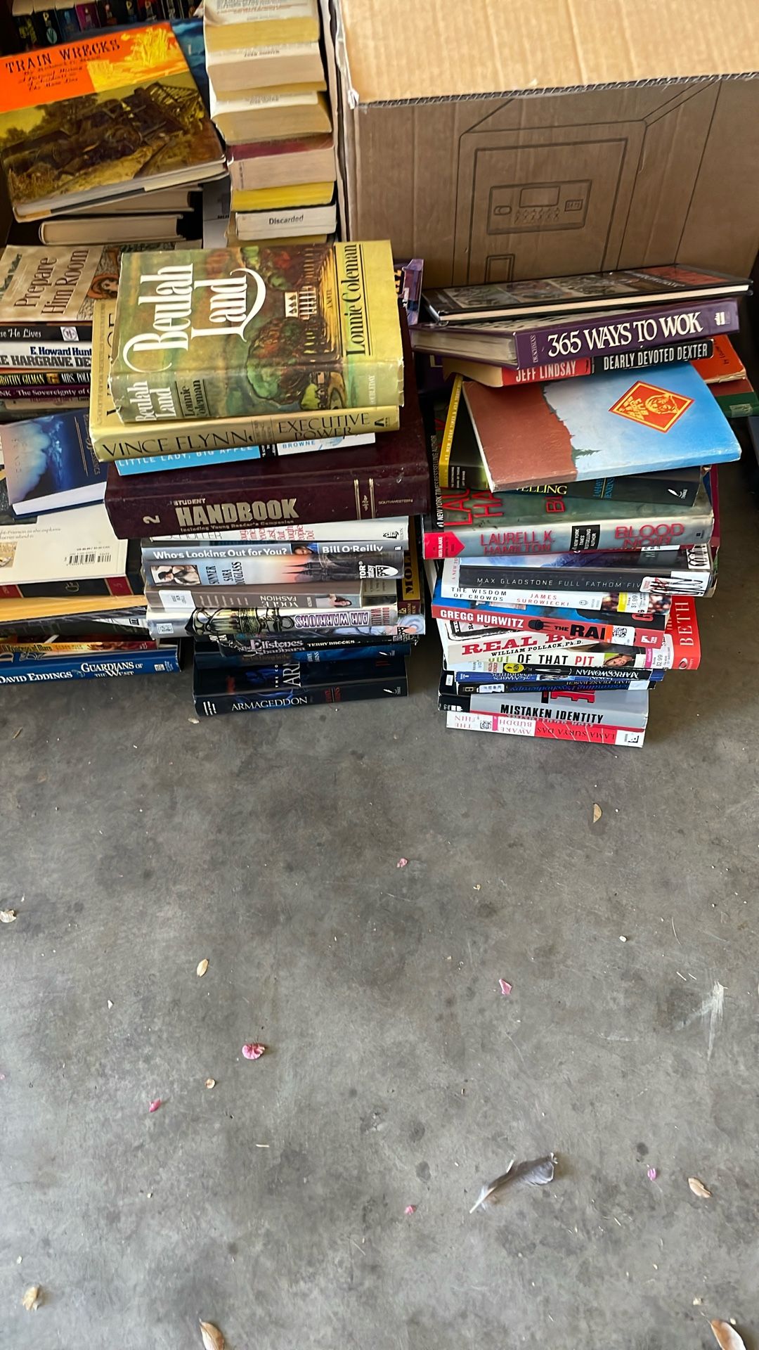 Hundreds and hundreds of books looking to make a library anybody