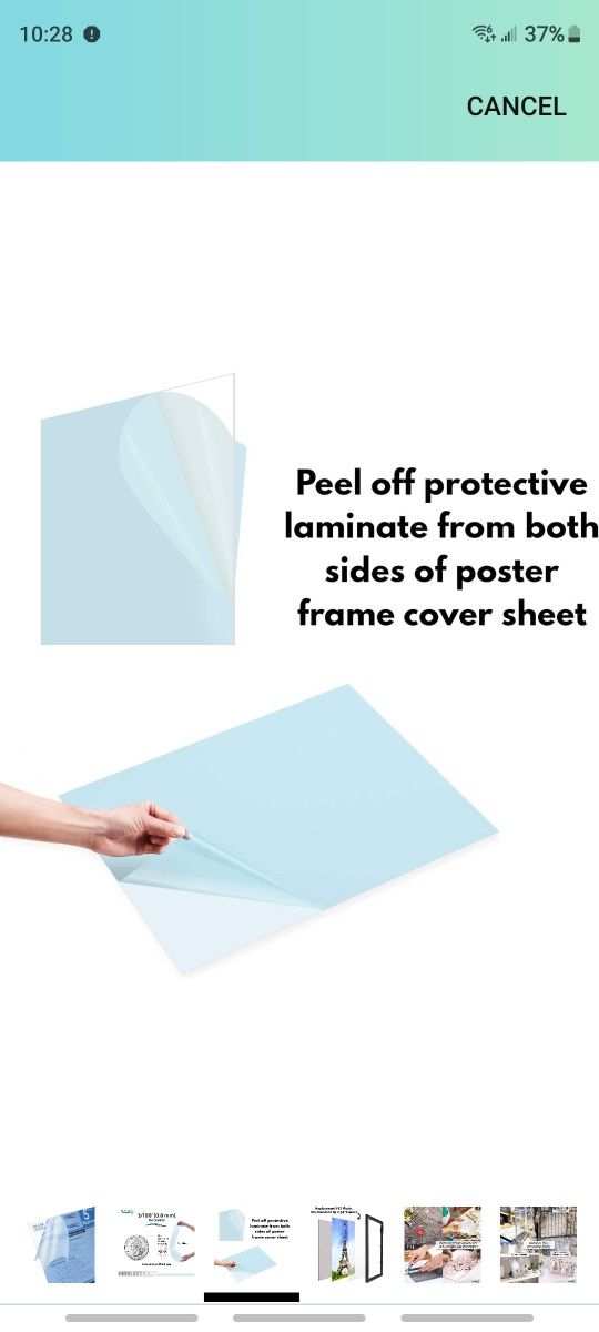 Icona Bay Thin & Flexible PET Plexiglass Plastic Sheet (18x24 x 0.03 inch, Clear, 5 Pack), Easy to Cut for DIY Art Projects & Protective Barriers, PET