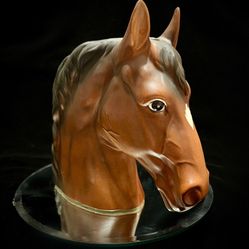Vintage Lefton Porcelain Bay Horse Head Planter