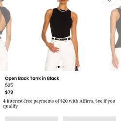 525 Open Back Black Tank