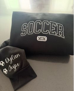 soccer mom custom embroidered sweater