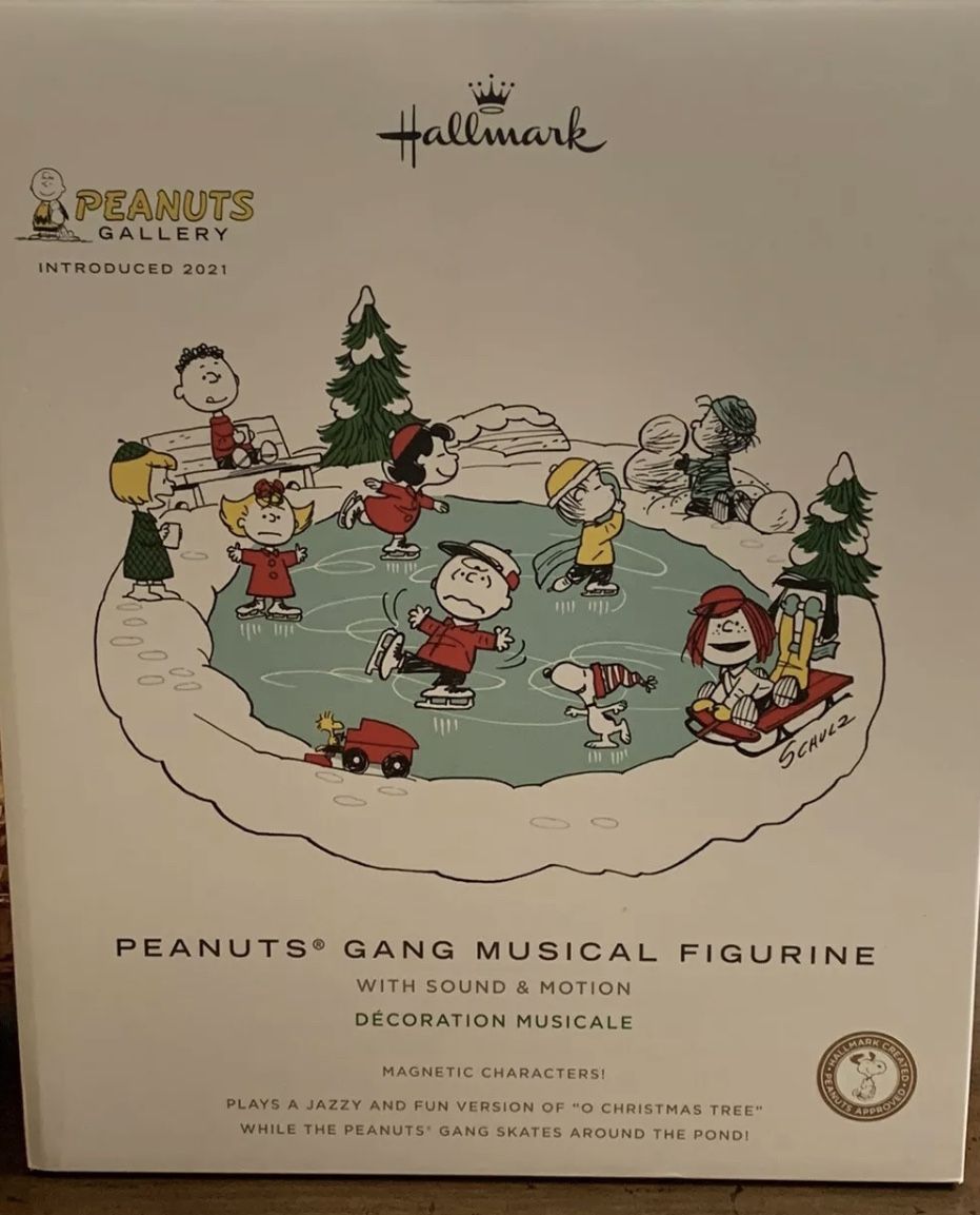 Peanuts® Gang Ice Skating Musical Tabletop Figurine With Motion, 10x4.5