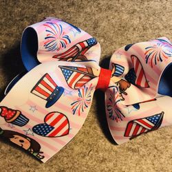 Patriotic 4th Of July Double Layered Hair Bow