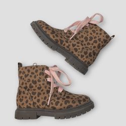 Girls Leopard Print Boots - Size 6