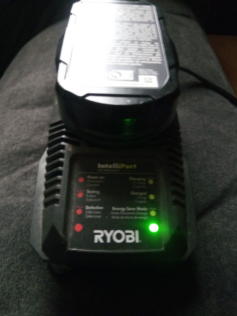 Ryobi Plus 1 Battery And Charger 18v