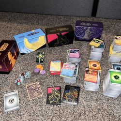 Bulk Pokemon Cards With Sleeves, Holders, Dividers, And Dice