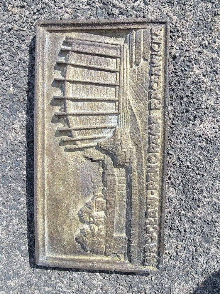 Antique Polish Cast Iron Plaque