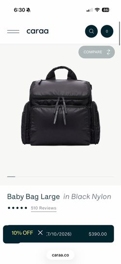 Caraa diaper bag with changing pad
