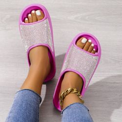 Summer Best Seller | Luxury Rhinestone Slippers | No Rubbing | Super Comfortable