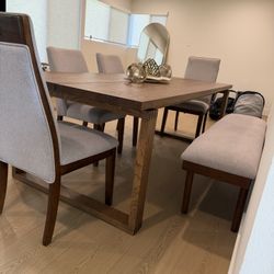 Dining Table with 6 Chairs – Wood Table Set