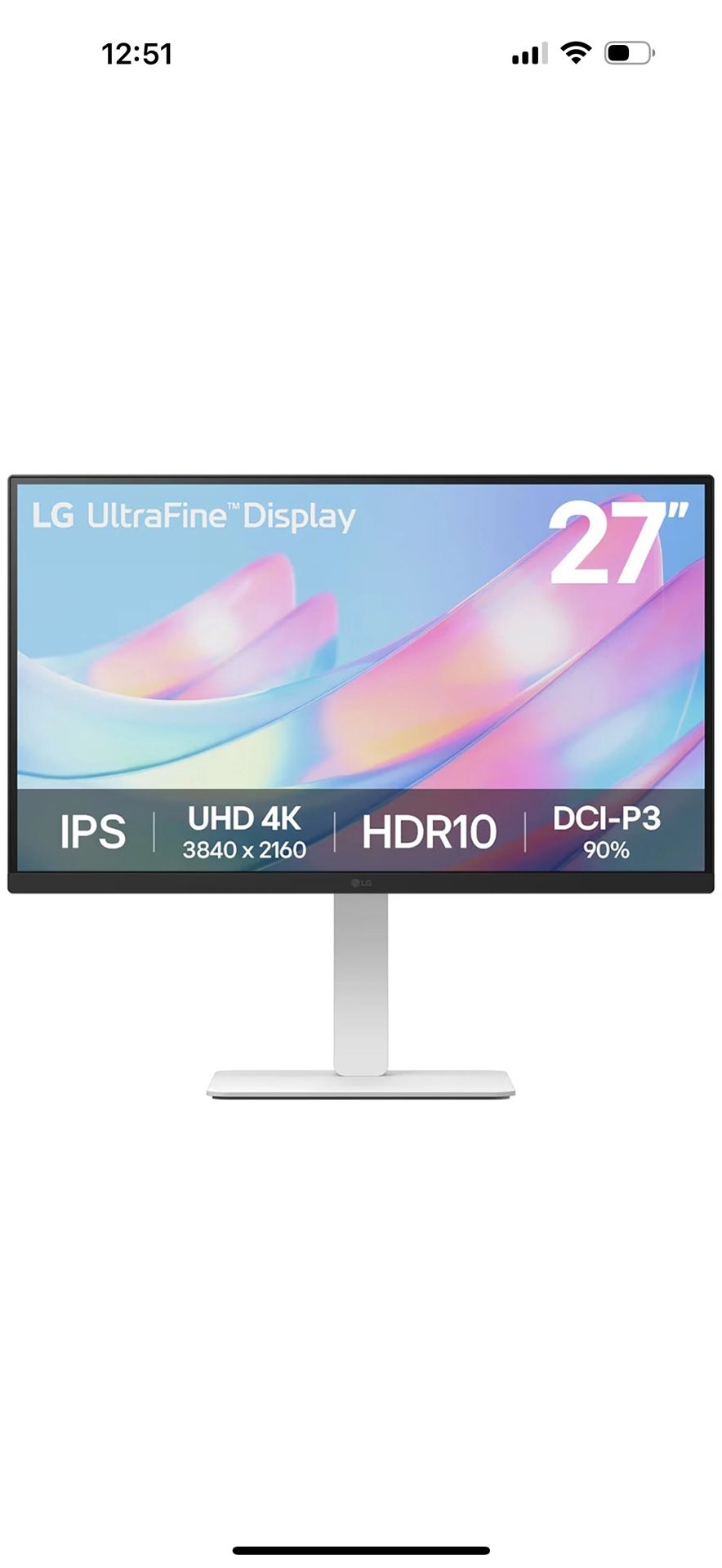 LG 4K Computer Monitor 27 Inch