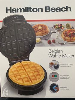 BRAND NEW IN BOX Hamilton Beach Belgian Waffle Maker with Easy to Clean Non-Stick Plates, Black