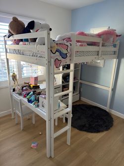 Loft bed with desk