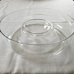 One-Piece Clear Glass Chip N Dip Bowl / Potpourri & Candle Holder

