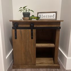 Modern Farmhouse Sliding Door Storage Cabinet