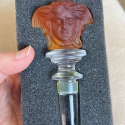 Vintage Versace Medusa Crystal Wine Bottle Cork Stopper