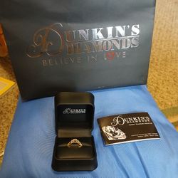💝 VALENTINE PERFECT GIFT- DIAMOND 1/2 CT PAST,PRESENT, FUTURE, 14KT GOLD RING SIZE 6.5