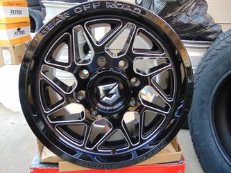 4 New Black & Machined 17X9 Gear Offroad Rims 8X170 FORD F250/F350 EXCURSION 0MM Offset