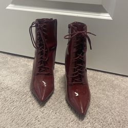 Oxblood Patent Leather Boots