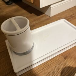 Bathroom Tray & Toothbrush Holder