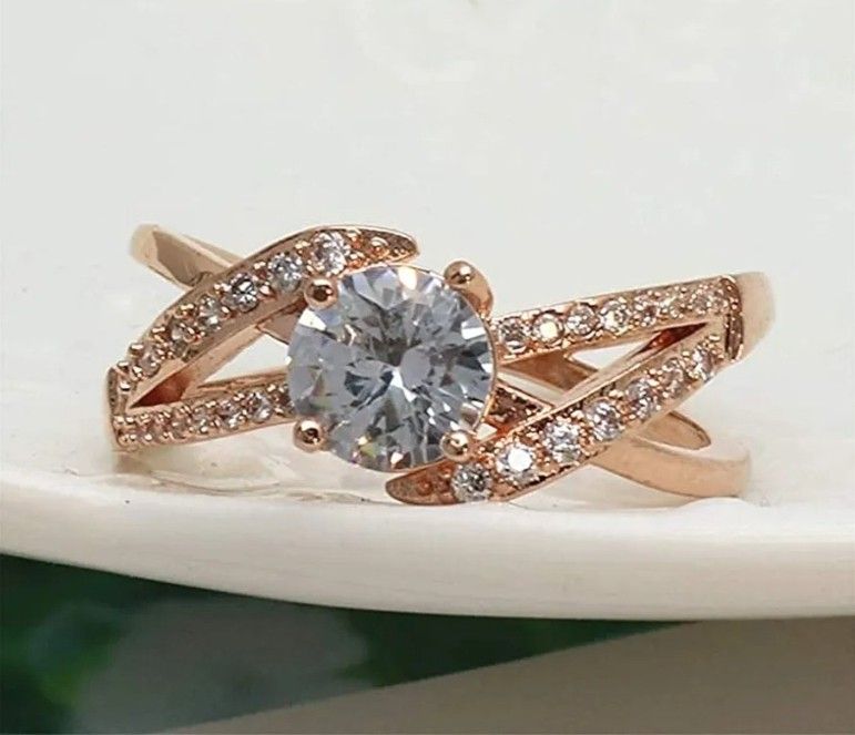 Rose Gold Diamond Ring - $35