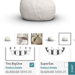 $845 VALUE LOVE SACK - BIG ONE BEAN BAG