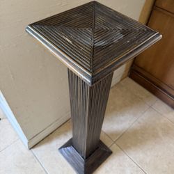 Pencil reed rattan plant stand or pedestal table