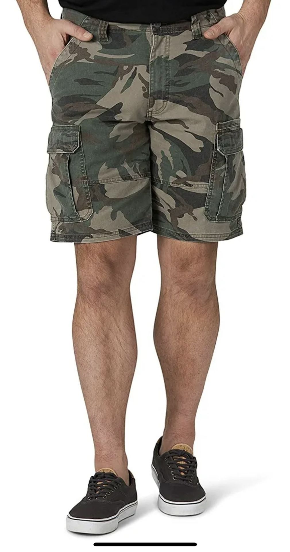 New Men’s Wrangler Authentics Classic Camo Cargo Shorts With Flex