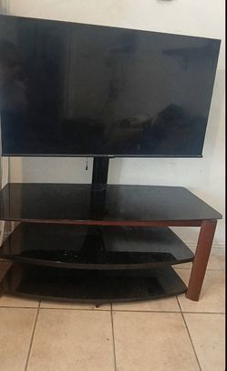 Wooden glass tv stand