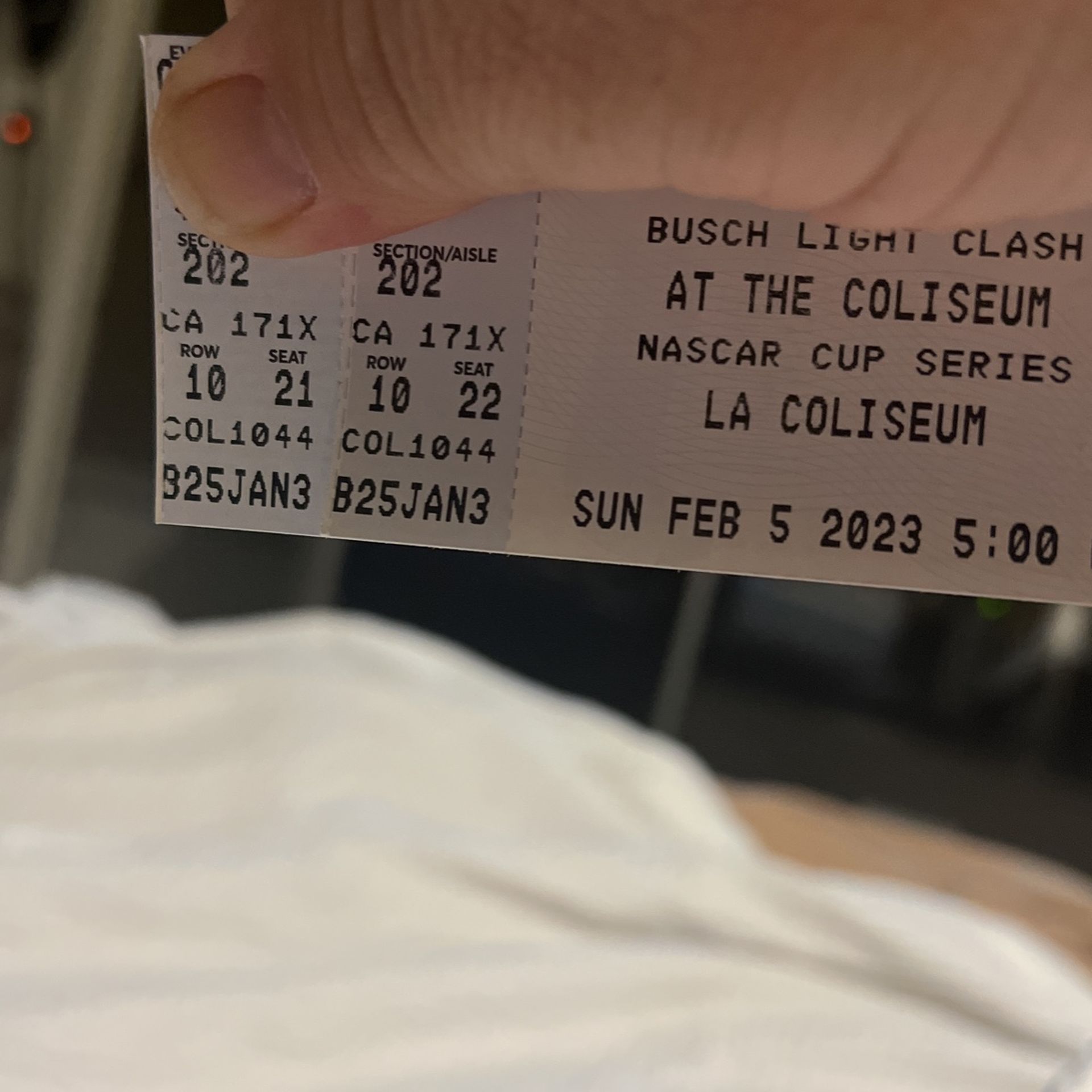 Nascar Clash Feb 5th 2023 Section 202