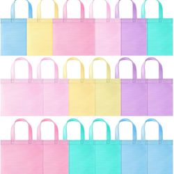 BRAND NEW! 18 Pcs Small Non Woven Reusable Pastel Gift Bags w/ Handles