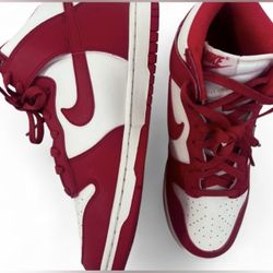 Men’s NEW Nike Dunk High red trainers sneakers shoes size 10