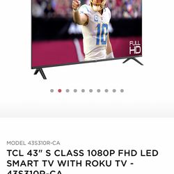 43 TCL Smart Tv barely used