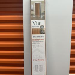 Via 36 in. x 80 in. Oak Vinyl Accordion Door with Hardware