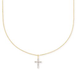 14 K Yellow Gold Pendant Necklace In White Diamonds