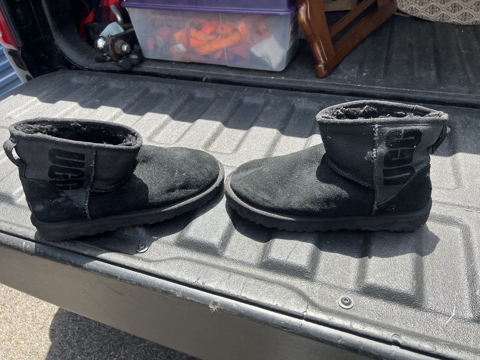 Black Fur Lined UGGS Boots Size 8
