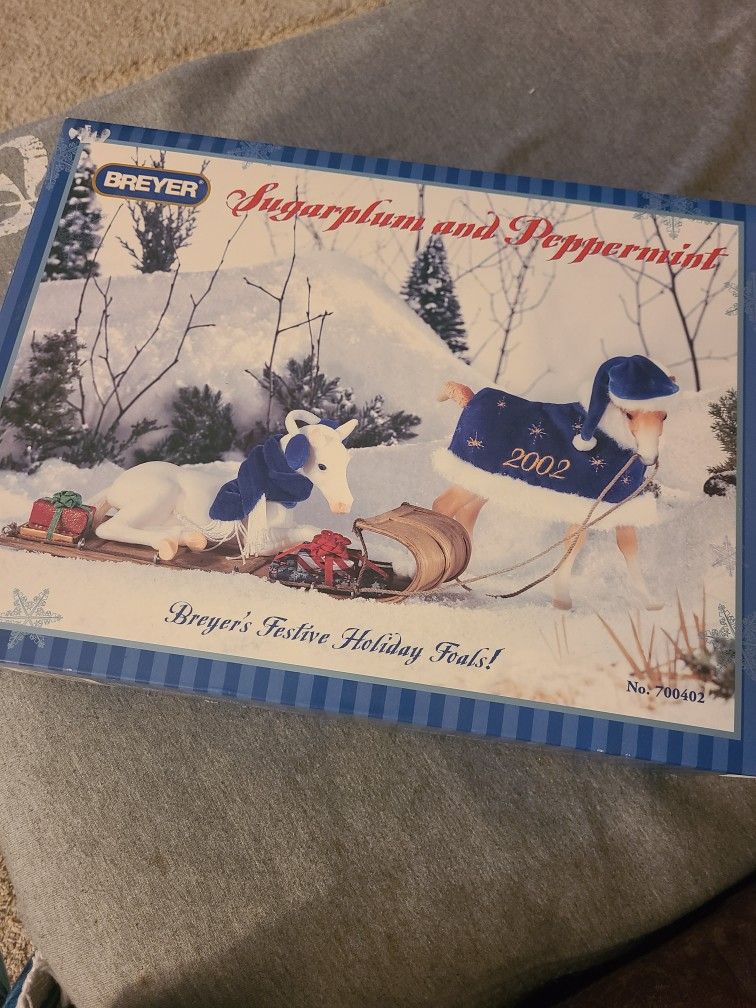 BNIB Breyer Sugarplum and Peppermint 2002 Holiday Horse With Box