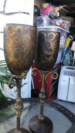 Pair of Tuscan candle holder