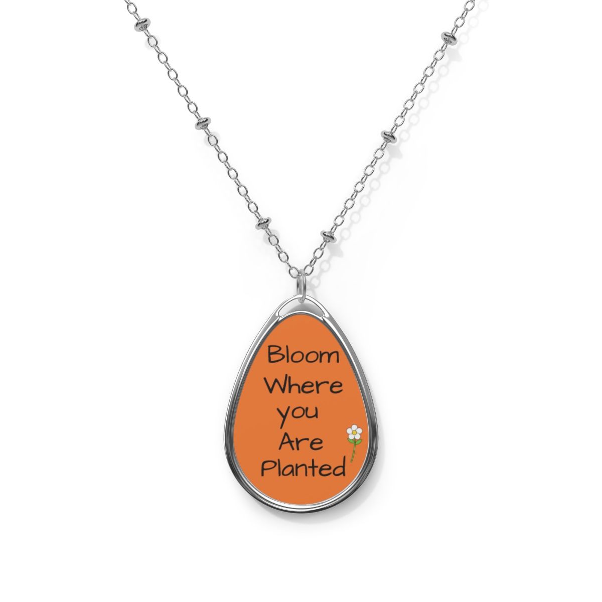 “Bloom Where You Are Planted Pendant Necklace – Inspirational Jewelry Gift for Women, One Size