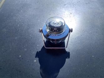 Vintage car compass brujula original chrome magnetic type