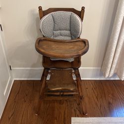 Wooden Antique Highchair With Cushion 