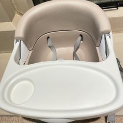 Ingenuity Baby base 2-in-1 Booster Feeding and Floor Seat With Self Storing Tray Cashmere